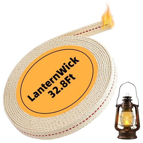 ZNBSIXP 32.8 Feet Oil Lamp Wicks 1/2 Inch Cotton Oil Lanterns Wick Replacement Wick for Oil Burners Kerosene Lamps & Paraffin Lanterns