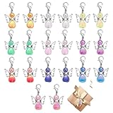 KUAJTUN 20 Stück Schutzengel Anhänger Set Guardian Angel Mini schlüsselanhänger engel mit Perlen, Schutzengel Geschenk für Hochzeit Kommunion Taufe, Engel Anhänger als Gastgeschenk und Anhänger Deko