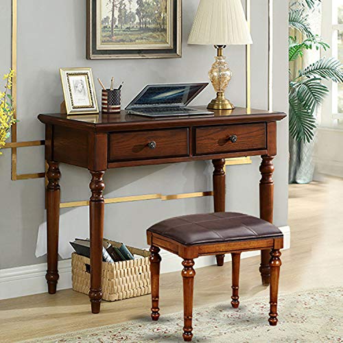 Taburete de sofá de PU y madera maciza noble sin necesidad de ensamblar 6