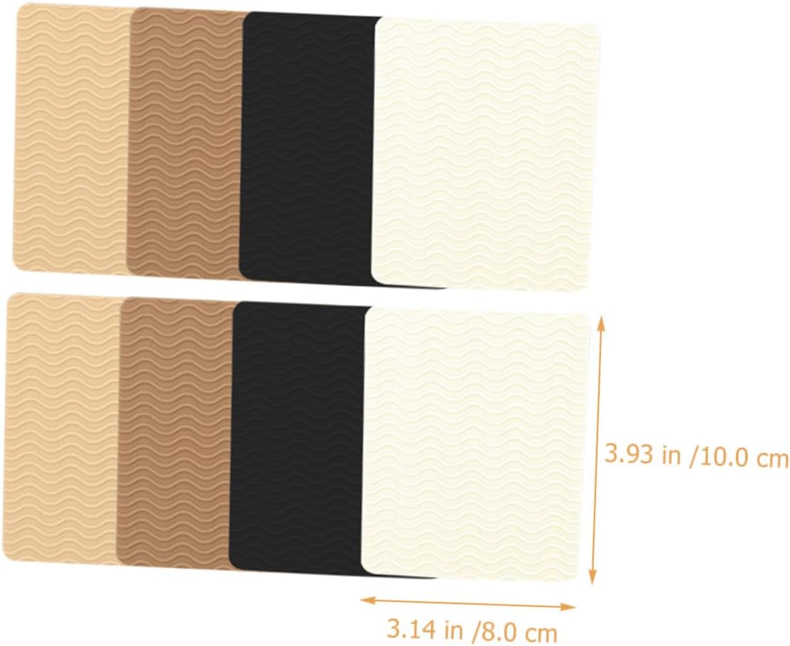 FUOYLOO Adhesive Non-Slip Shoe Bottom Pads 8 Pieces Set, Black, Apricot, Khaki for High Heels Sole Protection Anti-Skid Stickers for Women’s Shoes