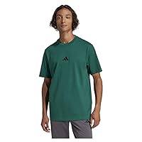 adidas Homme Essentials Small Logo Single Jersey Tee, Collegiate Green/Black