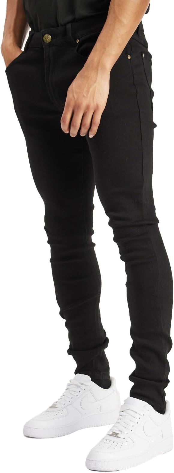 – Skinny Jeans for Men - Stretchable Denim - Comfortable Men's Stretch Jeans in Black, Grey, Blue Stonewash, Dark Blue - Sizes 28-42 Inch Waist