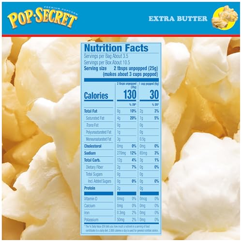 Image of Pop Secret Microwave Popcorn, Extra Butter Flavor, 3.2 Oz Sharing Bags, 3 Ct