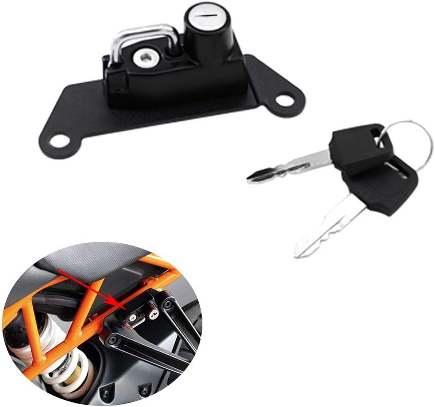 Motorcycle Helmet Lock Anti-Theft Helmet Security Lock Compatible with RC125/RC390 2014-Newer RC250 2015-Newer- Black