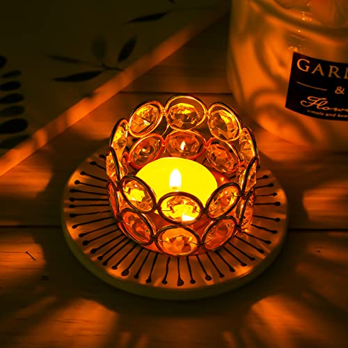 20 Pcs Gold Crystal Votive Candle Holder Tealight Table Centerpieces Elegant Decorative Bling For Wedding Home Decoration (Gold) #TOP4