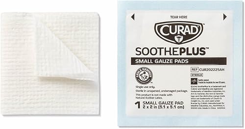 Miniatura 5 de Curad SoothePlus - Almohadillas de gasa con bicarbonato de sodio Arm & Hammer, 2 x 2 pulgadas, 25 unidades (paquete de 1)