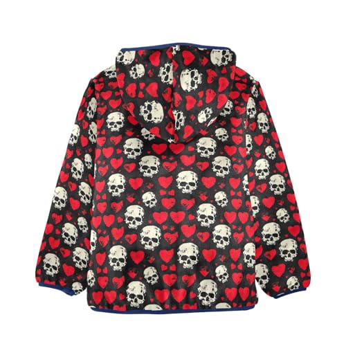 Skull Hearts Boys Fleece Coat,Children's Zip-Up Hoodie Jacket,Baby Warm Fashion Outerwear 3-10T,A1133372