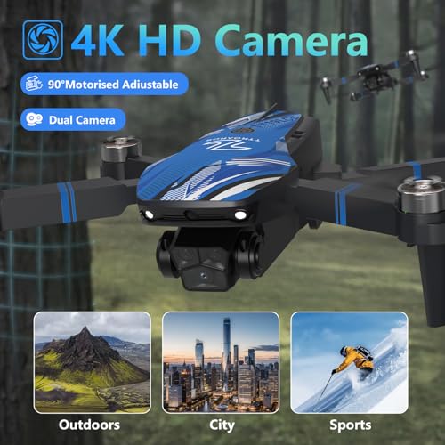 TTROARDS TT19LCD Drohne mit 4k Kamera für Erwachsene, FPV Drohne mit 2.8in LCD Bildschirm Berufstätige, Brushless Motor, 270°Hindernisvermeidung Höhenhaltung 3D Flip 5G RC Mini Quadcopter für Anfänger – Bild 3