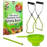 Supa Ant Canning Supplies Starter Kit (Food Grade) - Canning Kits Set for Beginners - 3 Pcs. Including Wide Mouth Jar Funnel, Magnetic Lid Lifter, Stainless Steel Jar Lifter (Assembled in USA) Green