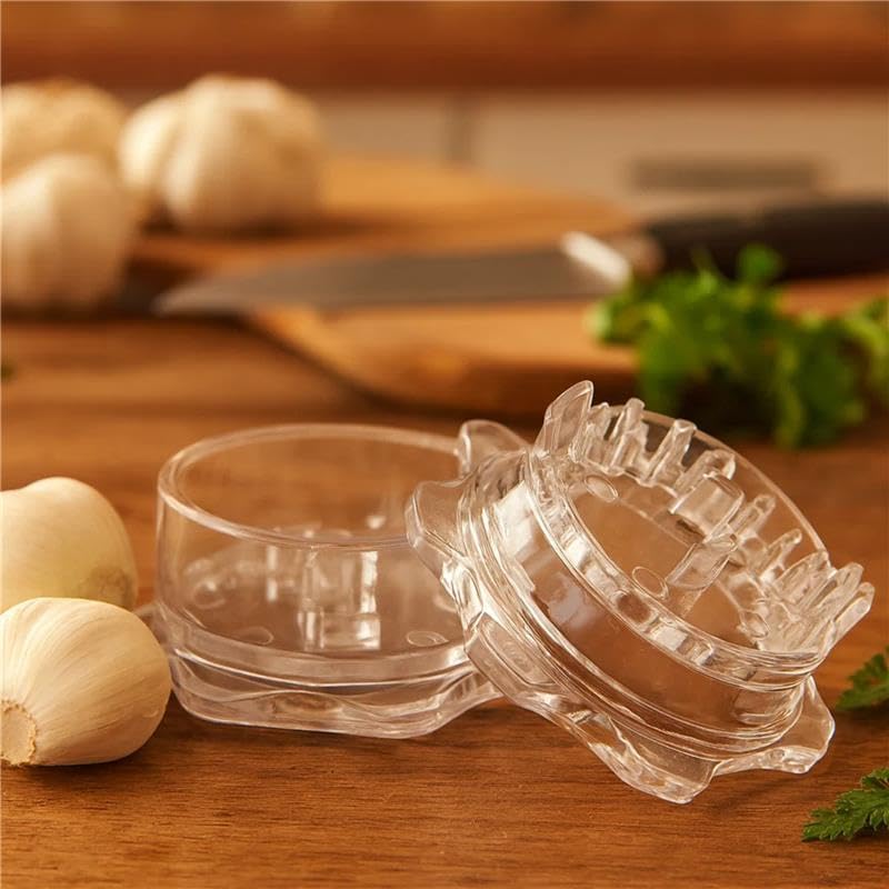 Vista 4 de Angel's Peel Lounge Grlic - Picadora manual de ajo para preparación rápida de comidas, herramientas de cocina para picar ajo, jengibre, hierbas