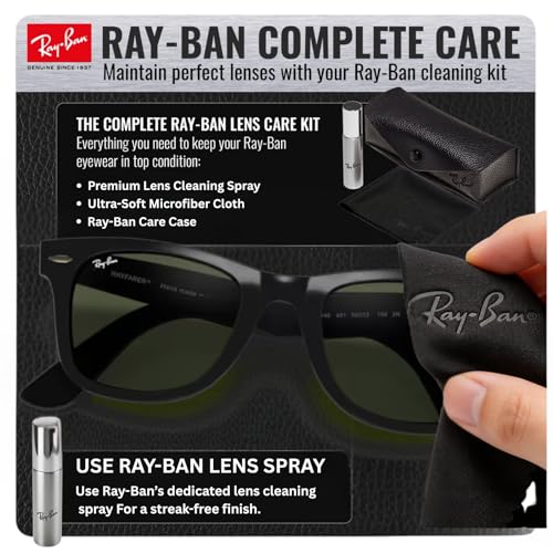 Image of Ray-Ban RB4340 WAYFARER EASE Square Shaped Sunglasses for Men & Women with Official RAYBAN Eyewear Kit