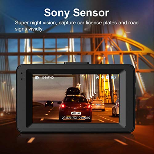 Dash Cam Front And Rear, Dash Camera For Cars 1080P Full Hd Dual Dash Cam 3" Ips Screen In Car Camera Front And Rear Night Vision,170°Wide Angle Motion Detection Parking Monitor G-Sensor(With Sd Card) #TOP2