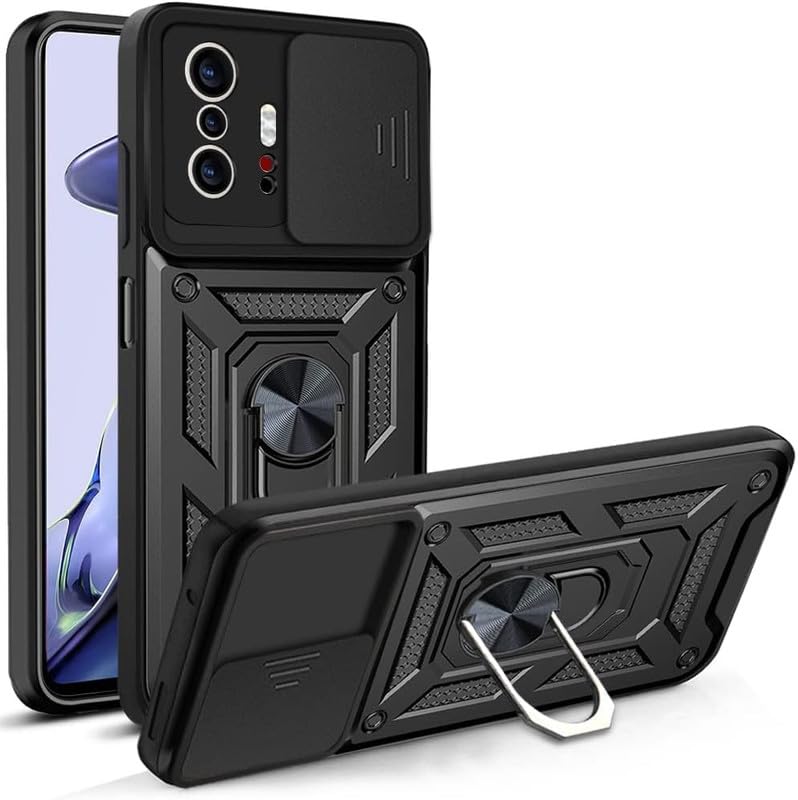 SmartPoint Shutter Ring Case for Xiaomi Mi 11T Pro 5G, Military Grade Protection Phone Case with Slide Camera Cover/Rotation 360 Ring Stand Hard Case for Xiaomi Mi 11T Pro 5G - Black (B0CW9X23K5) Amazon Price History, Amazon Price Tracker