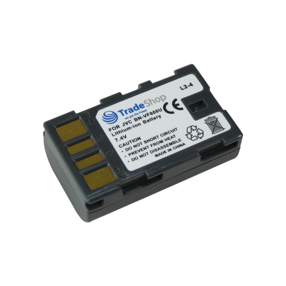 Trade-Shop Batteria agli ioni di litio per fotocamera, 1,8 Ah, sostituisce JVC BN-VF808 BN-VF808U BN-VF815 BN-VF815U BN-VF823 BN-VF823U BN-VF-808 BN-VF-808U BN-VF-815 BN-VF-815U 23 BN VF-823U per JVC