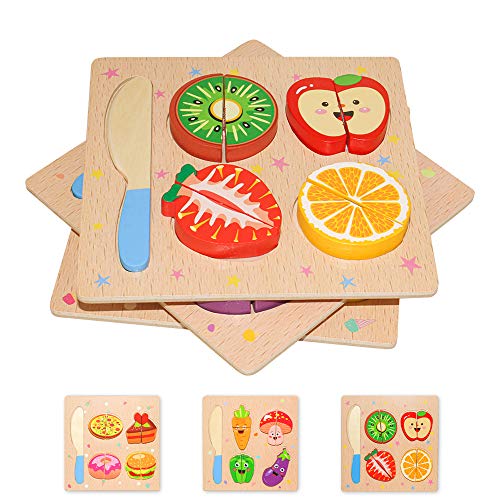 GoZheec Rompecabezas de Madera en 3D para niños, Rompecabezas de Madera, Juguetes Montessori, Juguetes educativos, Regalo Educativo para niños de 1 2 3 años, cumpleaños de Navidad (3pack)