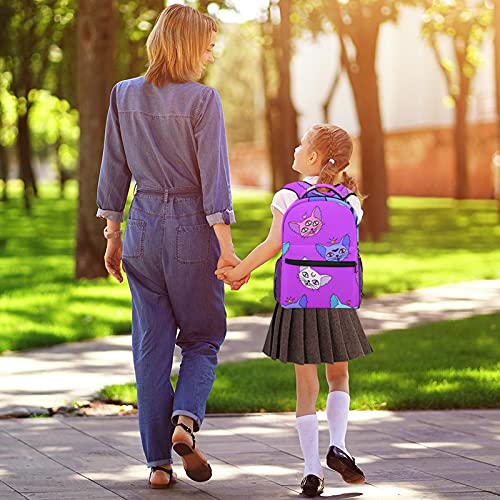 Mochila escolar rosa juvenil con fundas dobles de botellas para ordenador portátil 5