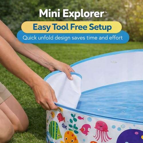 Image of MiniExplorer 6 Feet Snapset Kids Pool | Large Bathing Tub for Kids | Summer Water Fun Pool Toy - 6ft x 1.3ft Outdoor & Garden Splash Pool for Toddlers, Boys & Girls
