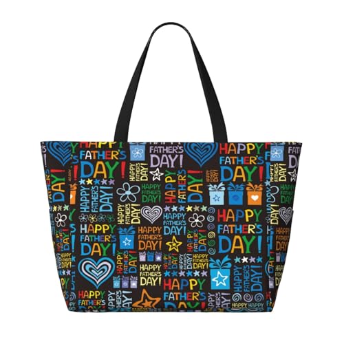 Happy Father Day Print Beach Pool Bags Tote For Women Ladies Large Gym Tote Carry On Bag For Weekender Travel Waterproof2