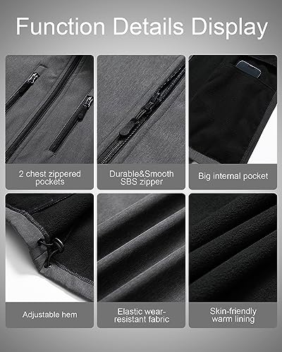 Image of CREATMO US Men's Casual Lightweight Warm Thin Outerwear Vest Windbreaker Sleeveless Jacket With Removable Hood