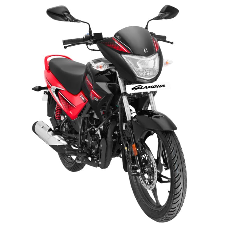 Image of Hero MotoCorp GLAMOUR 125 FI Disc Brake OBD2B BLACK-SPORTS RED Booking for Ex-Showroom Price