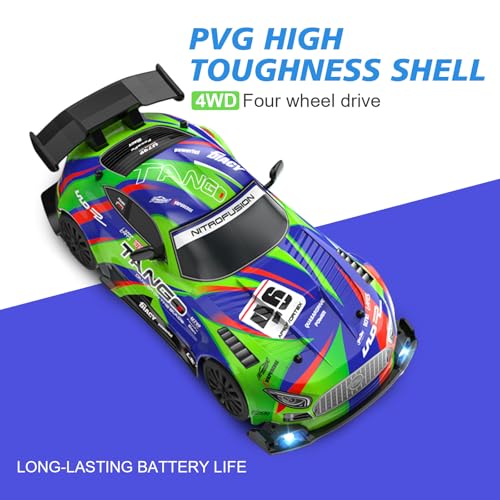 Image of Drift RC Car for Electric Toy Car Hobby Racing Car Toys with Controller,1:24 4WD High Speed RC Drift Cars with LED Lights,Extra Drifting Tires＆Two Batteries,Racing Sport Toy,Vehicle for Adults＆Kids