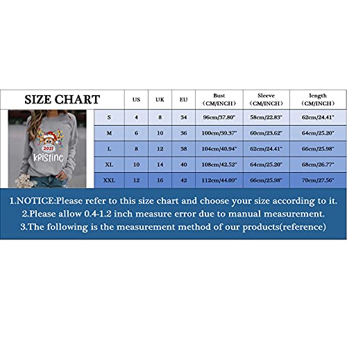 Vrouwen lange mouw afgedrukt top casual kerst trui jurk korte mouw sweatshirt - Afbeelding 5