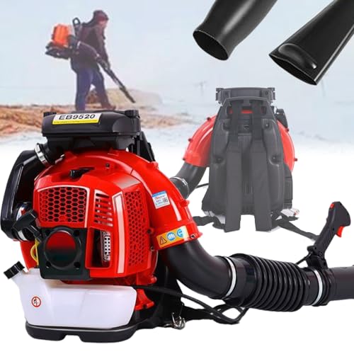 Soffiatore a gas per foglie, 95 cc, a benzina, per prato, giardino, neve, erba, polvere, detriti, motore a 2 tempi con cuscino ispessito e 12000 giri/min