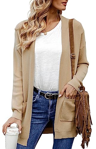 ANIXAY Cardigan Sweaters for Women 2024 Long Sleeve Open Front Knit Outwear Coat Womens Cardigan with Pockets2