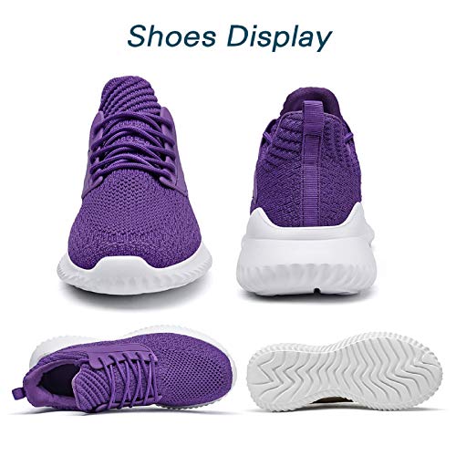 Image of Akk Womens Walking Shoes - Slip On Tennis Running Shoes Memory Foam Lightweight Work Sneakers for Indoor Outdoor Gym