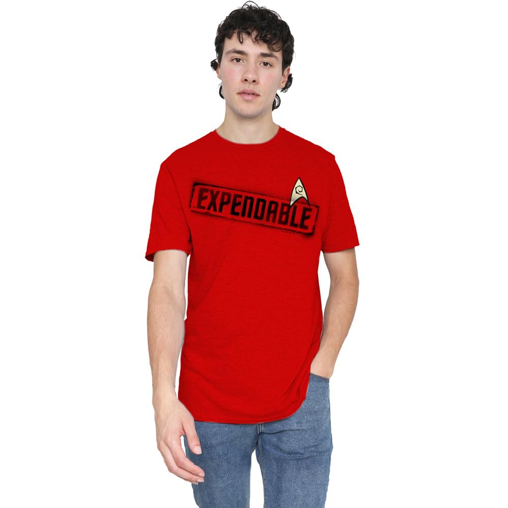 Star Trek Men's Red Expendable T-Shirt in Size 2XL, Sports Direct