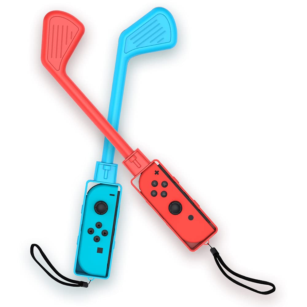Golf Culb for Switch Games Mario Golf Super Rush, Nintendo Switch Joy-Con Controller Accessories 2 Pack (Blue-Red)