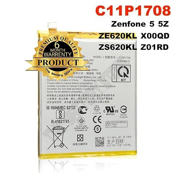 Image of Original C11P1708 Battery for Asus Zenfone 5 5Z ZE620KL Zenfone 5Z / ZE620KL X00QD ZS620KL Z01RD Battery with 6 Months Warranty*** (G000356)