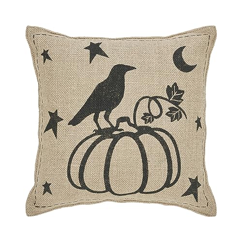 VHC-Brands-Raven-Harvest-Rustic-Decor-Burlap-Jute-Pillow-12x12 VHC Brands Raven Harvest Rustic Decor Burlap Jute Pillow 12×12