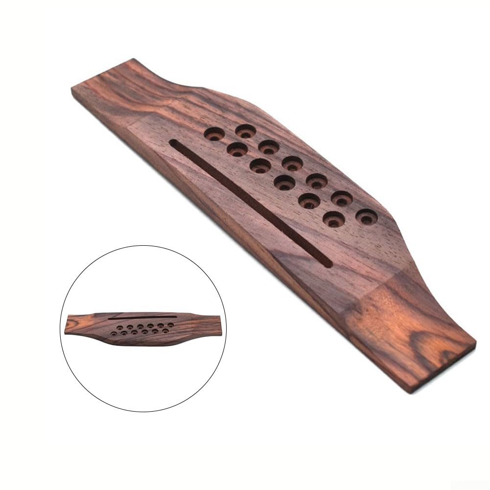 Chevalet de guitare acoustique à 12 cordes, chevalet de guitare en palissandre, sillet en os, kit de chevalet de guitare, accessoires pour guitare acoustique