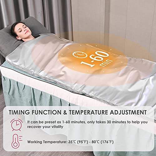 Reloive Far Infrared Sauna Blanket Heating Detox With Remote Control For Home Beauty Salon Silver #TOP4