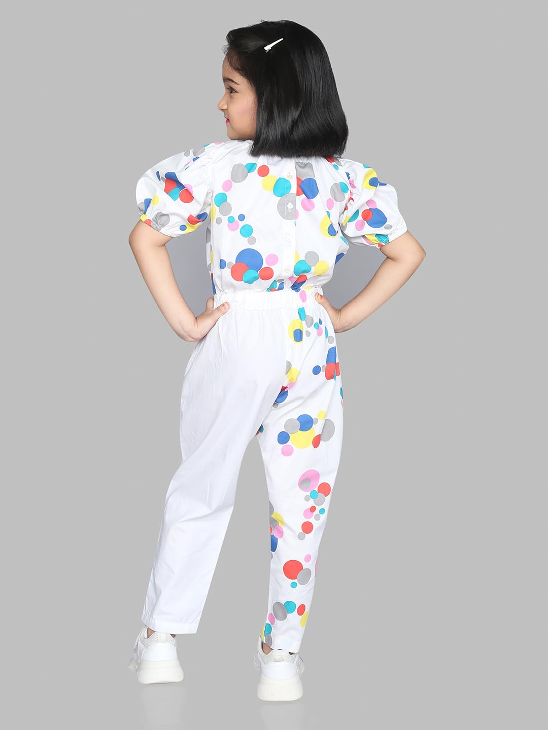 ZIP ZAP ZOOP White Girls Jumpsuit Multicolor Polka Dot Print 7-8 Years 1