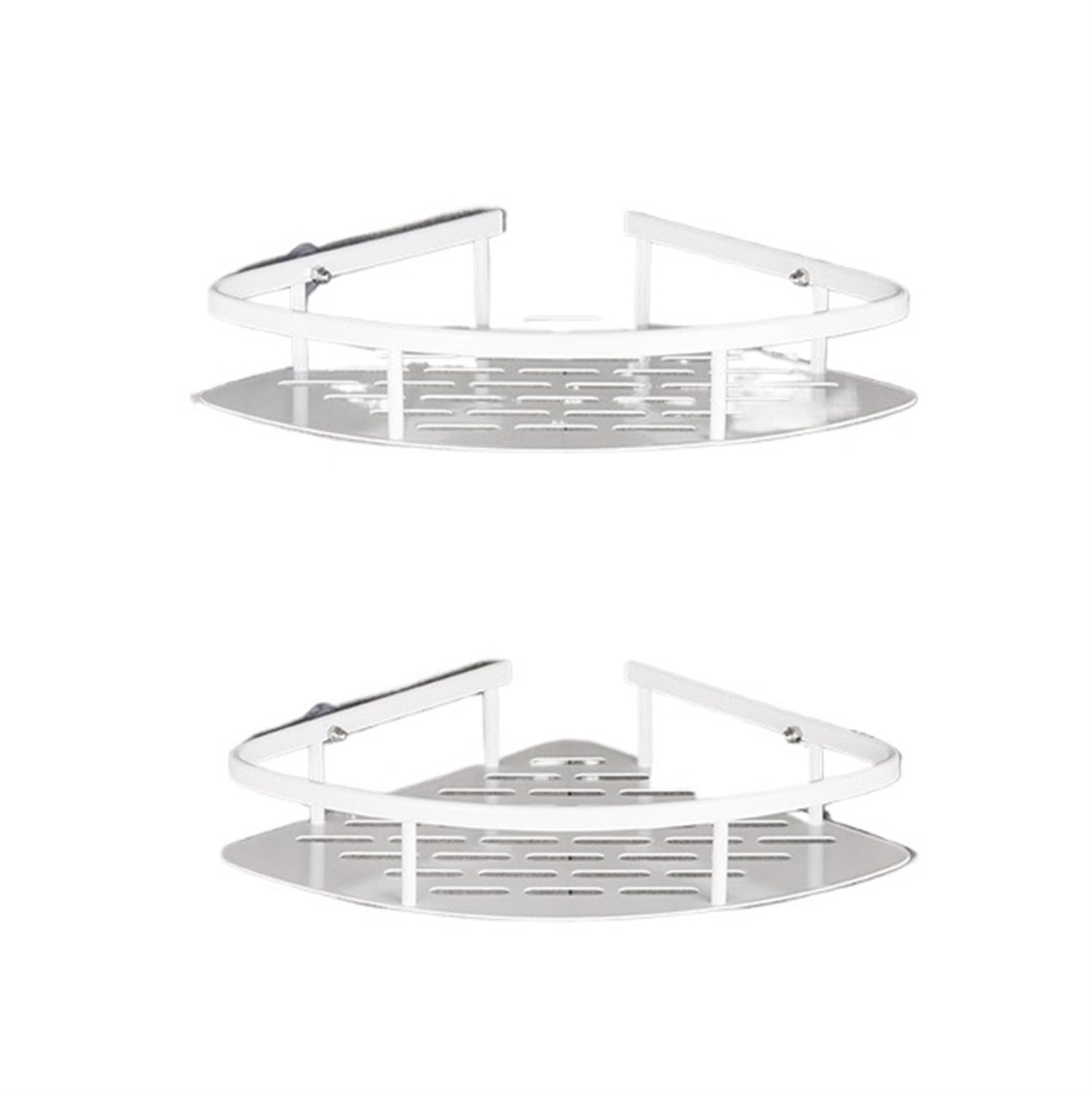 DHYUACN Shower Caddy Bathroom Shelf Kitchen Storage Organizer Aluminum Alloy Shampoo Rack Shower Accessories No Drill(StyleB-White-2PCS)