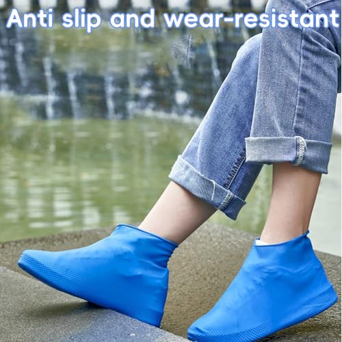3 Paar Schuhüberzieher Mehrweg,Rutschfeste Überzieher Schuhe Regen,Schuhüberzieher Wasserdicht Silikon,Regenschutz Schuhe,Wasserdichte Schuhüberzug für Outdoor Wüstenstrände, Schlammige Straß usw