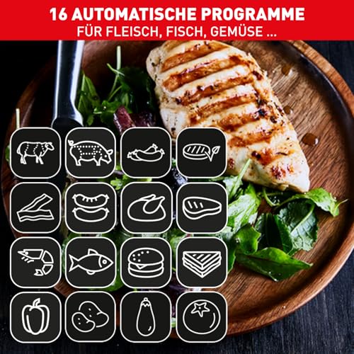 Foto von Tefal OptiGrill Elite XL Kontaktgrill, 16 Programme, Digitales Display mit Garstufenanzeige, abnehmbare XL-Platten, Grillboost-Funktion, intuitive Bedienung, Elektrogrill, Edelstahl, GC760D12
