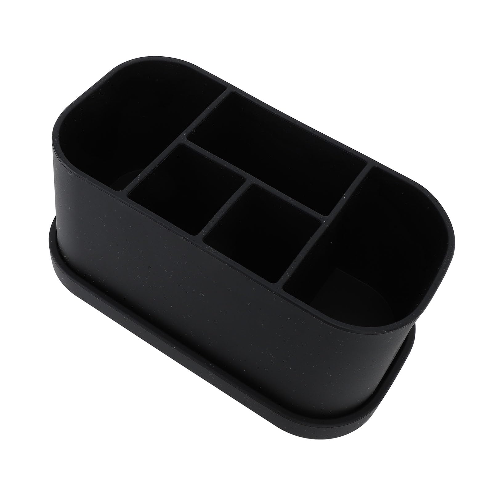 Wakects Portaspazzolino in Silicone per Dentifricio, Supporto per Spazzolino in Silicone a 5 Slot con Fori di Drenaggio, Organizer da Appoggio per Bagno con Aspirazione a Parete per Spazzolini da