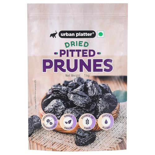 Urban Platter Pitted California Prunes, 1Kg (Dried Plums | Unswee...