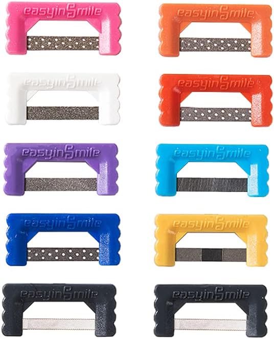 Dental IPR Strip System 10PCS Orthodontic Interproximal Reduction Enamel Kits (B/Multi-Color)