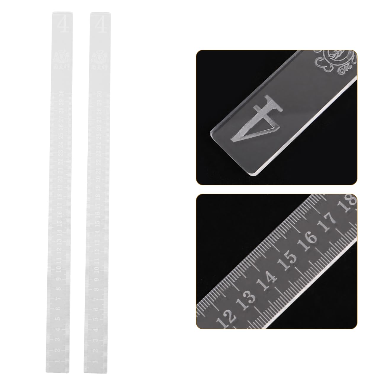 Sherchpry 2 Pièces Bandes De Pâte À Mesurer 4Mm D'Épaisseur Règle De Cuisson En Silicone Antiadhésive Guides De Rouleau À Pât[H522] - Maison