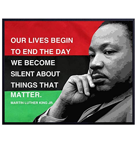 Martin Luther King Jr Historic Quote Wall Art Decor Print - 8x10 Home Decoration Poster for School, Class, Classroom, Office - Gift for Black Pride, African American History Month, MLK Fan, Teacher -  YELLOWBIRD ART & DESIGN