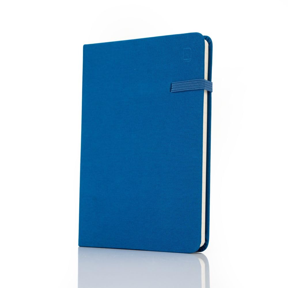 Railex Modena Linen Journal A5 Notebook - ADMIRAL BLUE Ruled Notebook, To Do List Diary with Pocket, Gratitude Journal, Pocket Note Book, Journals for Women & Men — image 1
