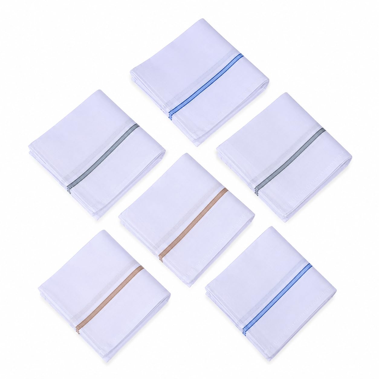 Men's Cotton Premium Collection Handkerchief | Easy Wash & Premium Cotton Fabric | Plain & Solid Color | Size 50 x 50 CM Pack of 6 (White)-image-9
