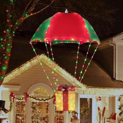 Geemoo Weihnachtsbeleuchtung Außen Batterie, 85cm LED Geschenkbox...