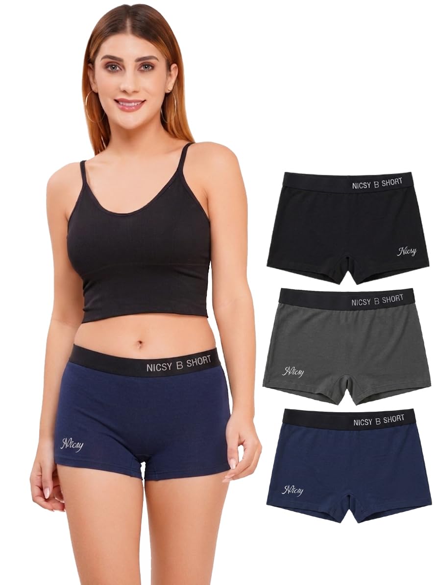 Women's Boy Shorts Underwear Antibacterial Micromodal Airsoft, Soft Viscose Cotton|Boy Short - Non-Itch, No Chafing, Sweat-Proof Comfort (Combo Pack-3)-image-31