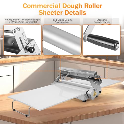 Machine à Pâte Pliante en Acier Inoxydable pour Croissants, Pâtisserie et Pizza - Équipement de Boulangerie Professionnel 83x49cm