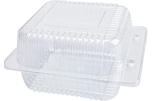 50-Pack Square Plastic Food Containers with Lids